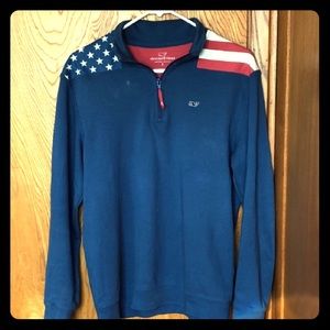 Vineyard Vines USA Flag quarter zip